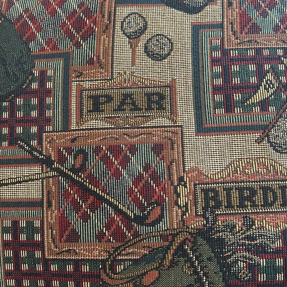 Handmade Golf Tapestry Throw pillow  19” x 19” - Picture 2 of 5